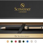 Black Lacquer Ballpoint Pen - Stunning Luxury Pen with 24K Gold Finish, Schmidt Black Refill, Best Ball Pen Gift Set for Men & Women, Professional Executive Office, Nice Fancy Designer Pens